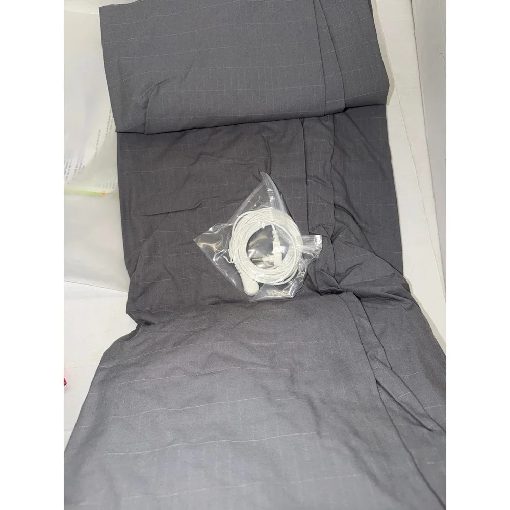 MCZAROA Grounding Fitted Sheet Queen Gray Cotton Silver Fiber Earthing Sheet